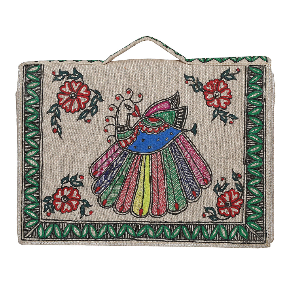 Colourful Peacock Madhubani Laptop Bag