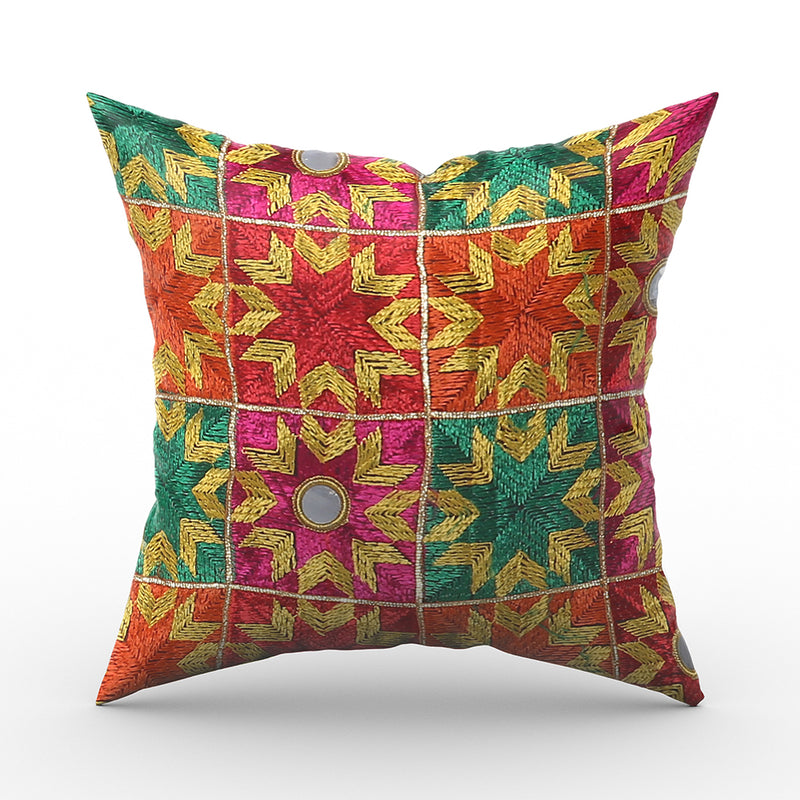Lively Flowery Phulkari Embroidery Cushion (Set of 2)