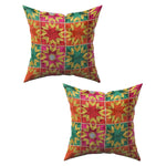 Lively Flowery Phulkari Embroidery Cushion (Set of 2)