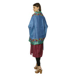 Pure Blue Taste Linnen Dupatta With Block Prints