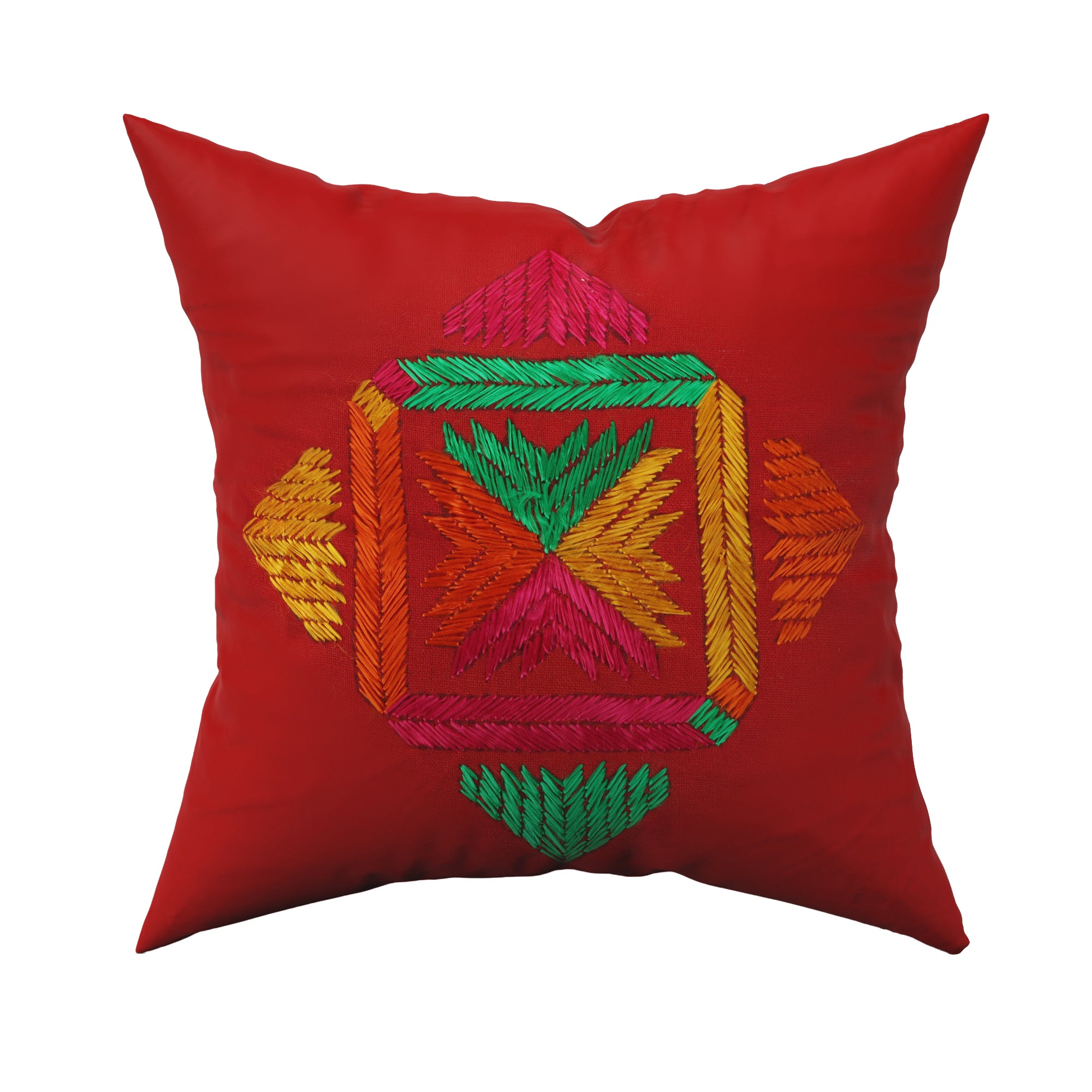 Annuttama Bloom The Room Phulkari Embroidery Cushion Cover (Set Of 2)