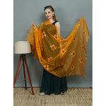 Mustrad Organza Phulkari Embroidered Dupatta