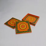 Blooming Paradise Pattachitra Coasters