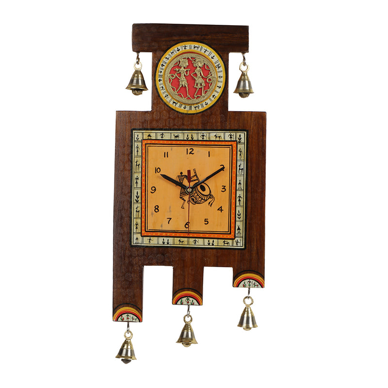 The Drum And The Drummer Tribal Bell Wall Clock