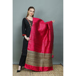 Hibiscus Magenta Dupion Silk Dupatta