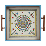 Annuttama Wood & Ply Warli Art Serving Tray| Soporifically Glamourous Tribal Art On Tray|