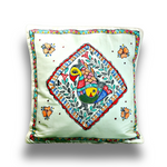 Annuttama Awesome Peacock & Fish Motifs Madhubani Tusser Silk Cushion Cover (16 x 16 inch) - Set of 2