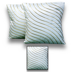 WHITE PIPING PLAIN CUSHION COVER SET OF 2 (16 X 16 INCH)