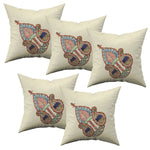 Annuttama Handmade Madhubani Cotton Cushion Cover (16x16 inch) (Set of 2)